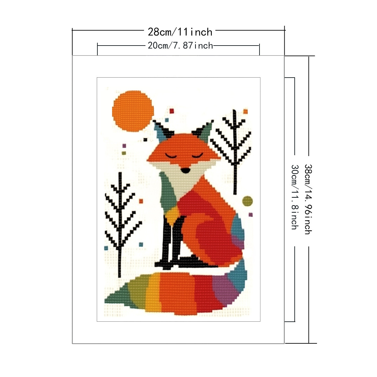 Explosiva transfronteriza Red Fox nuevo kit de bricolaje de punto de cruz Red Fox linda mascota hecha a mano decoración del hogar pintura pared image 6