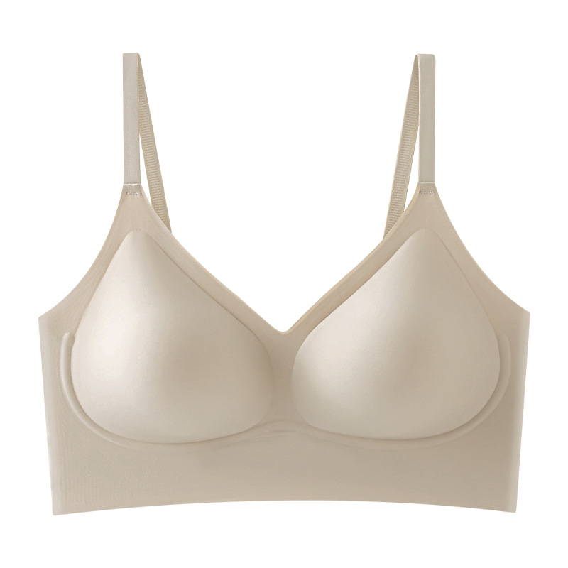 Use blanco T opaco invisible sin marca líquido base ropa interior de mujer pecho pequeño colapso no vacío taza sin anillo de acero sujetador colapso pecho