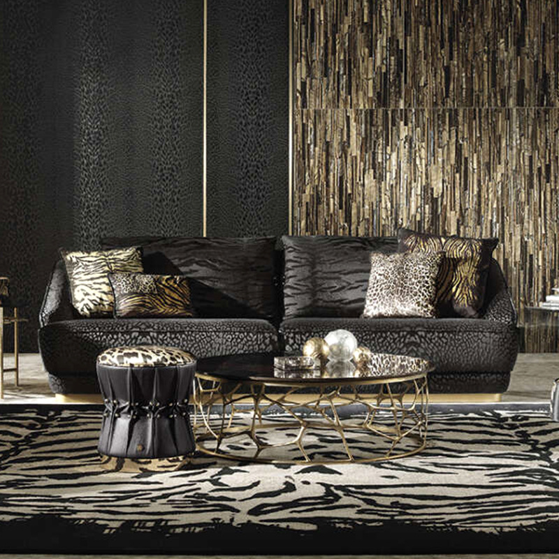 意大利roberto cavalli真皮沙發輕奢頭層牛皮高端小戶型家用沙發