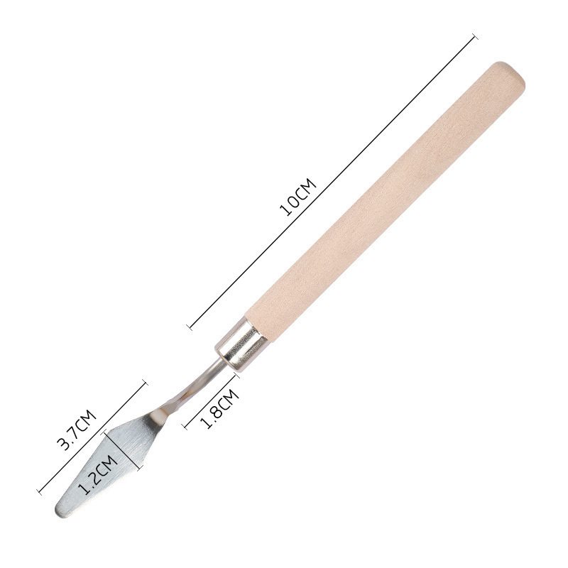 Cuchillo de pintura al óleo especial de arte, polvo de agua, pigmento de acrílico, cuchillo de selección de cuchillo de madera de acero inoxidable, cuchillo de toner de punta plana