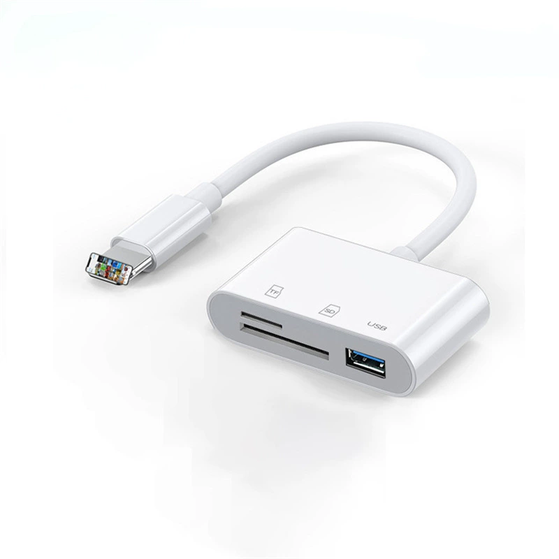 Подходит для Apple: считыватель карт 3-в-1 OTG Type-C->USB3.0, конвертер для SD/TF карт