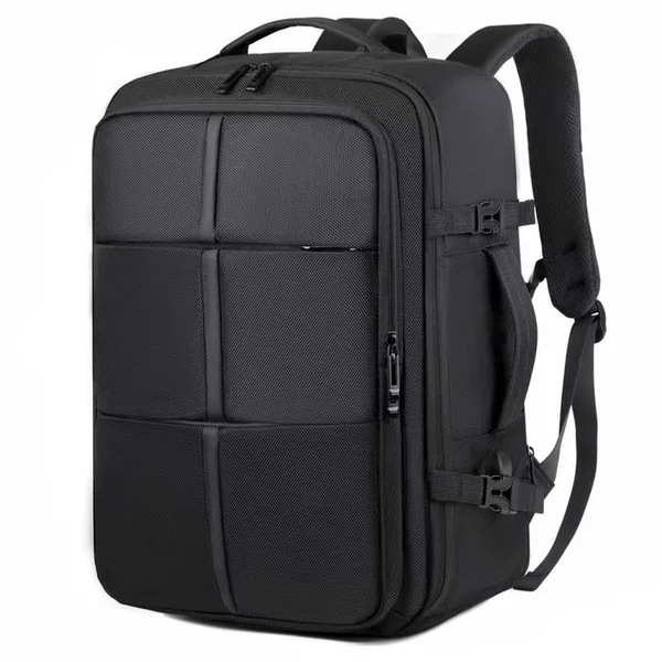 Men's Business Expansion Large-Capacity Computer Bag, Travel Storage Bag, Student Class Solid Color Backpack for Men