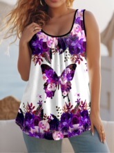 I 74356 Butterfly Print Vest Set ����ӡ�����b �羳�W��