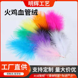 彩色羽毛血管绒羽毛厂家直供进口原羽毛染色幼儿园手工装饰批发