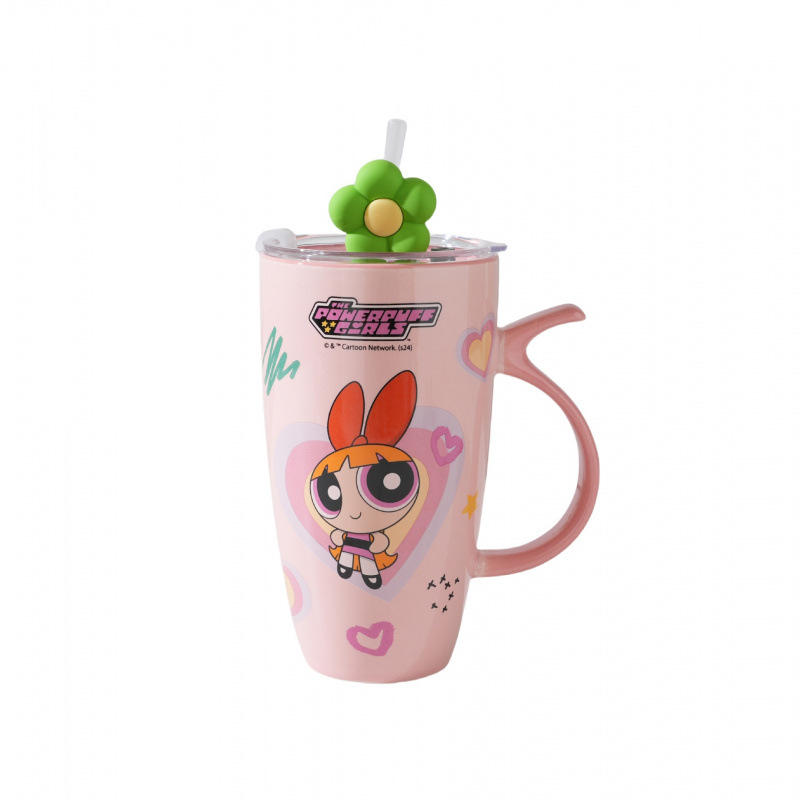 Nuevo auténtico encantador taza de marca de oficina doméstica taza de agua voladora pequeña serie de tazas de cerámica de mujer