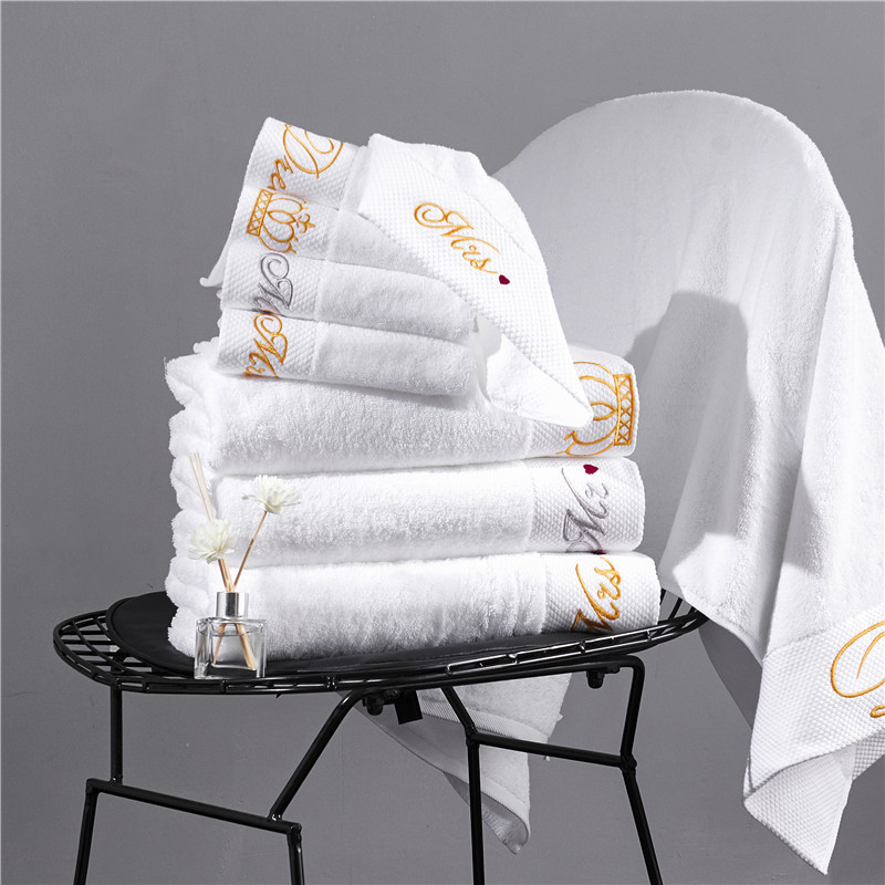 Five-Star Hotel Towels, Pure Cotton, Large Absorbent Bath Towel Set, Beauty Salon, Hotel, White Face Towels, Manufacturer Wholesale