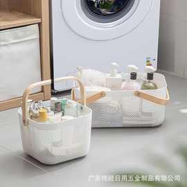 跨境密网篮蔬菜水果篮收纳框野餐清洁木手柄极简玩具杂物收纳