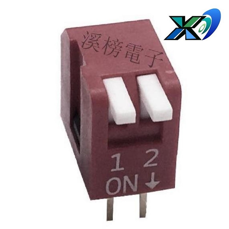 红色拨码开关侧拨2位 蓝色2位拨动开关 两位拨码开关红色蓝色2.54