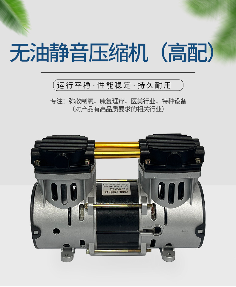 Factory Direct Sales Oil-Free Silent Piston Type High-Pressure Large-Displacement Booster Pump Diffuse Oxygen Production Special Air Compressor