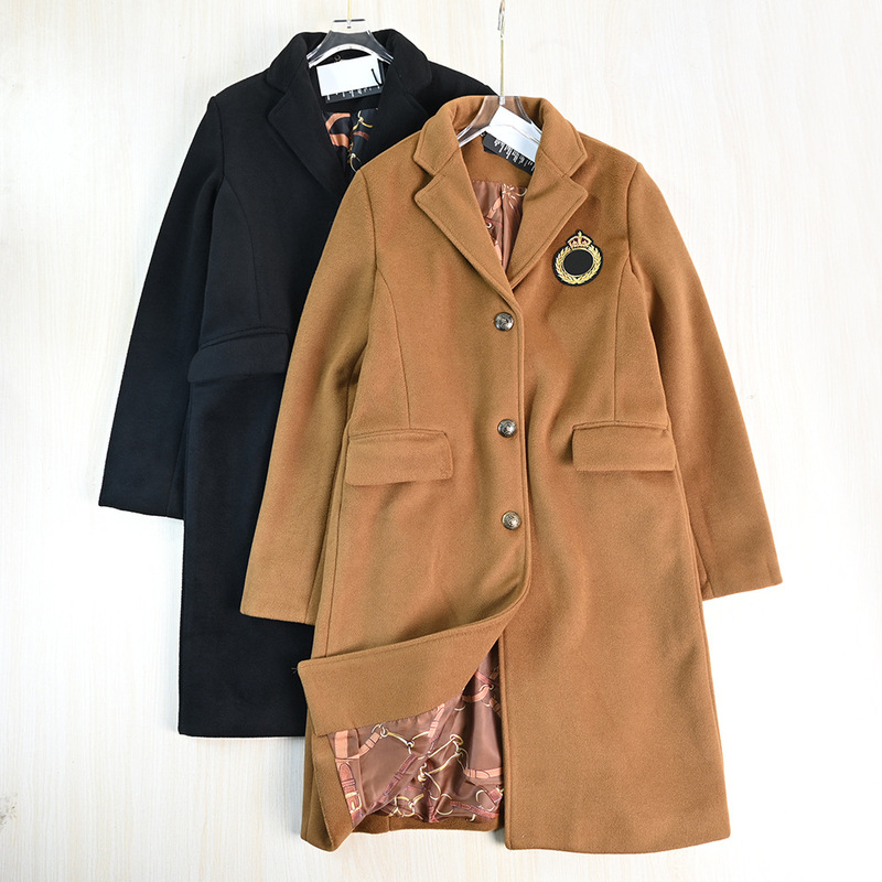 Siqi Women's Clothing 2512/1 American Single-Style Wool Blended Single-Breasted Mid-Length Wool Outwear Jacket Siqi Women's Clothing 2512/1 American Single-Style Wool Blended Single-Breasted Mid-Length Wool Outwear Jacket