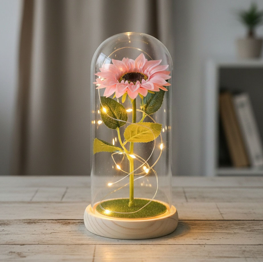 Girasoles transfronterizos jabon eterno flor cubierta de vidrio regalo del Día de la Madre adornos regalos del Día del Maestro