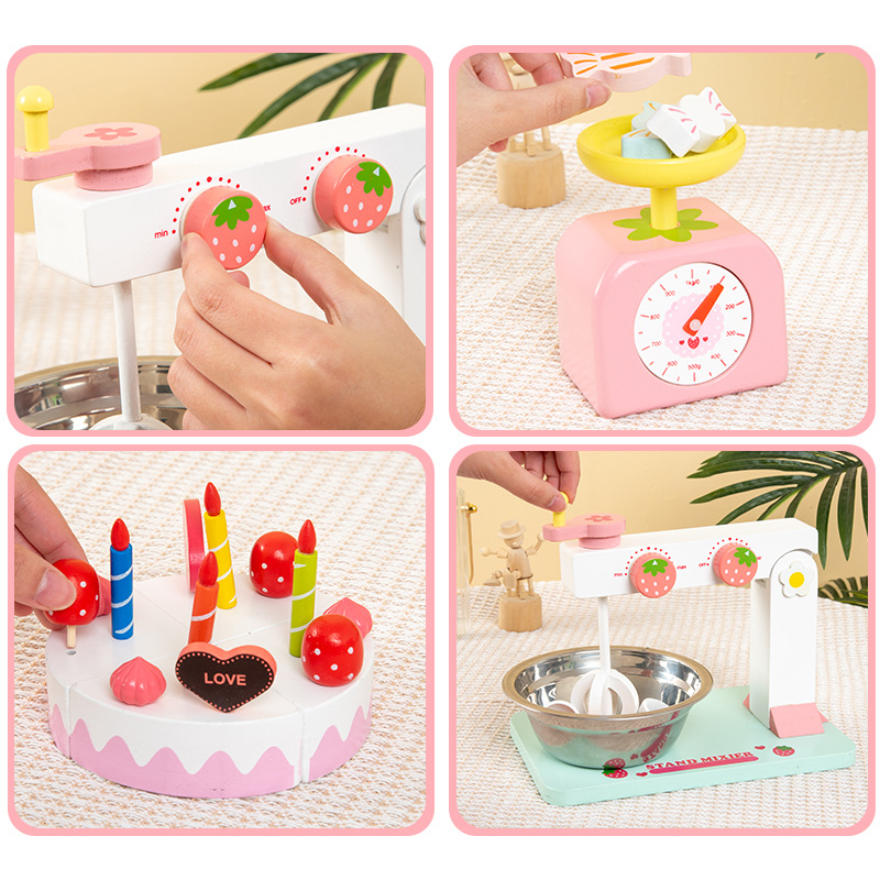 Transfronterizo CE niños jugar casa juguetes simulación pan fabricante de café batidor de huevo traje de Madera Juguetes de cocina