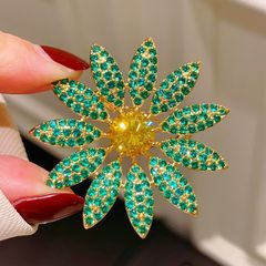 复古太阳花胸针高档女气质满钻小邹菊胸花小众设计感别针西装配饰
