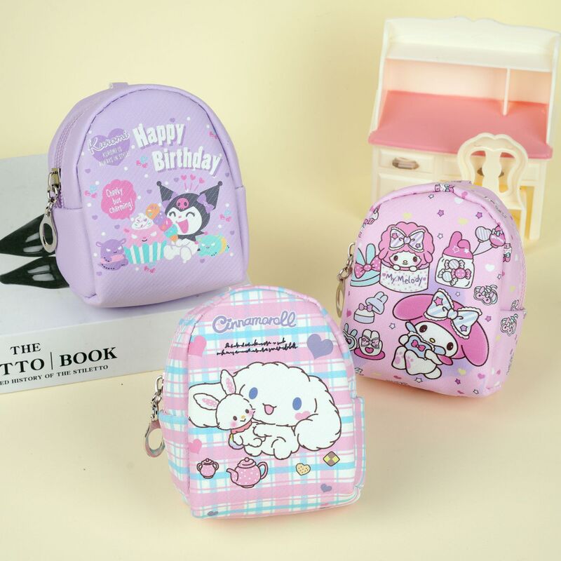 Korean Style Ins Girly Waterproof Leather Coin Purse Student Portable Mini Key Case Cartoon Cute Coin Bag