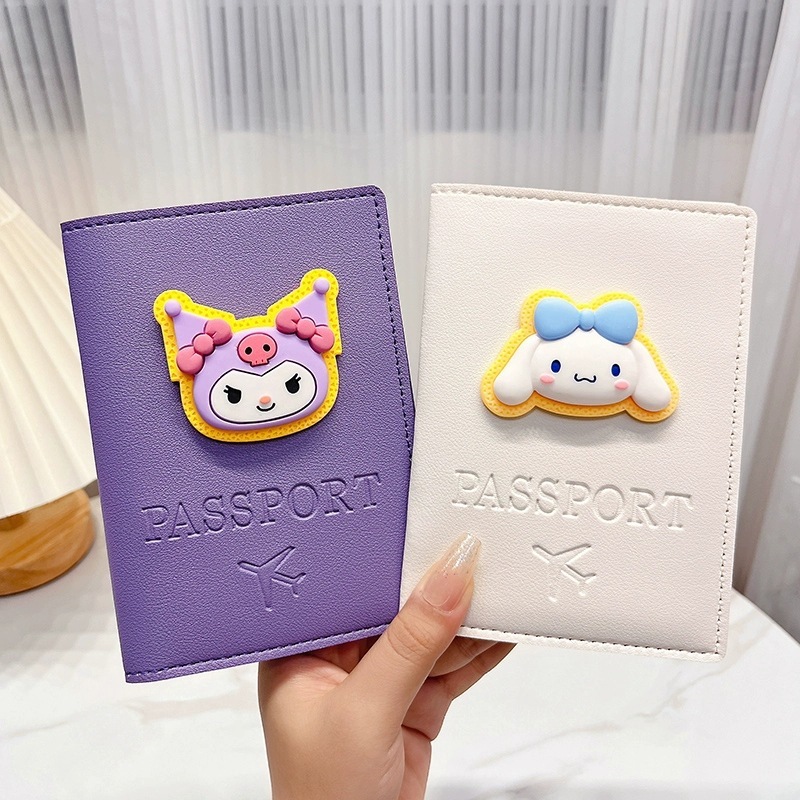 旅行書類バッグ、新しい多機能カードホルダー、女の子向けのかわいい漫画の見栄えの良いパスポート収納フォルダー|undefined