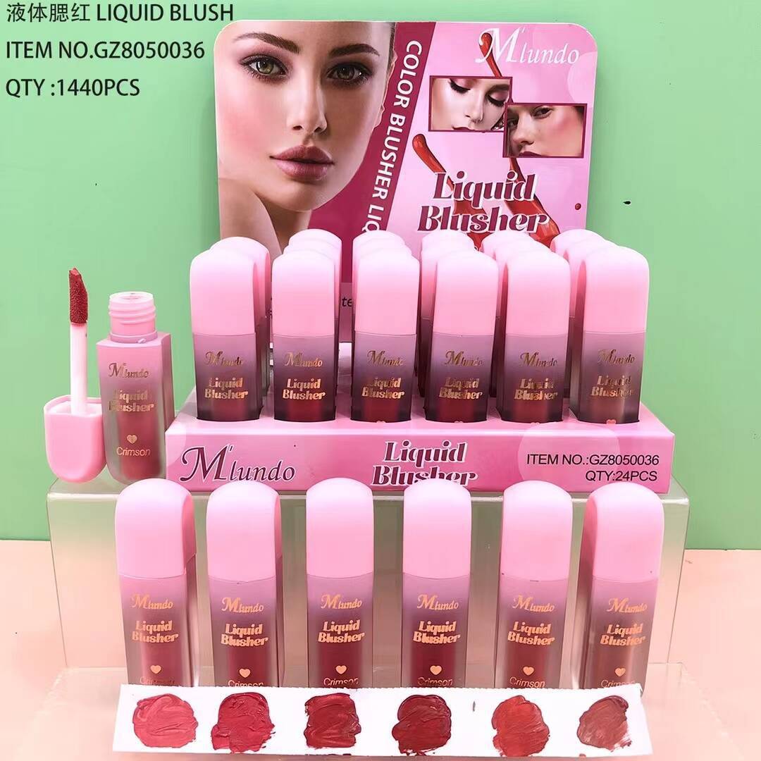 Líquido de rubor de color Mlundo6 transfronterizo, fácil de colorear y colorear, fabricante de maquillaje líquido de rubor natural al por mayor