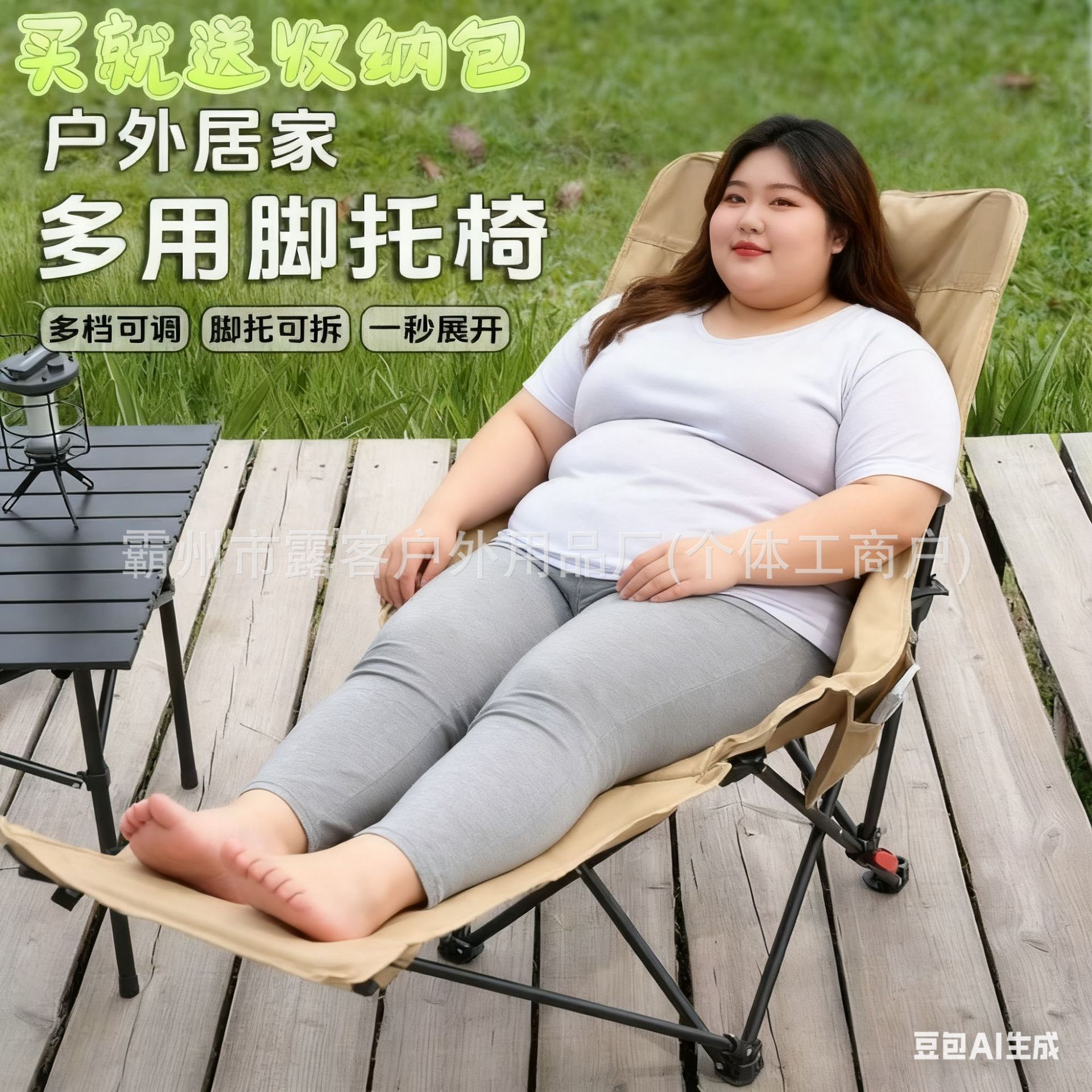 문체어 4단계 조절 가능한 다리받침대 캠핑 접이식 의자 낚시의자 리클라이닝 의자 야외의자 높은 등받이 캠핑용 의자