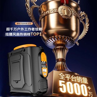 Portable Waist-Hanging Fan for Cooling and Heat Relief, Suitable for High-Temperature Work Environments, Outdoor Welding Sites, Rechargeable and Silent