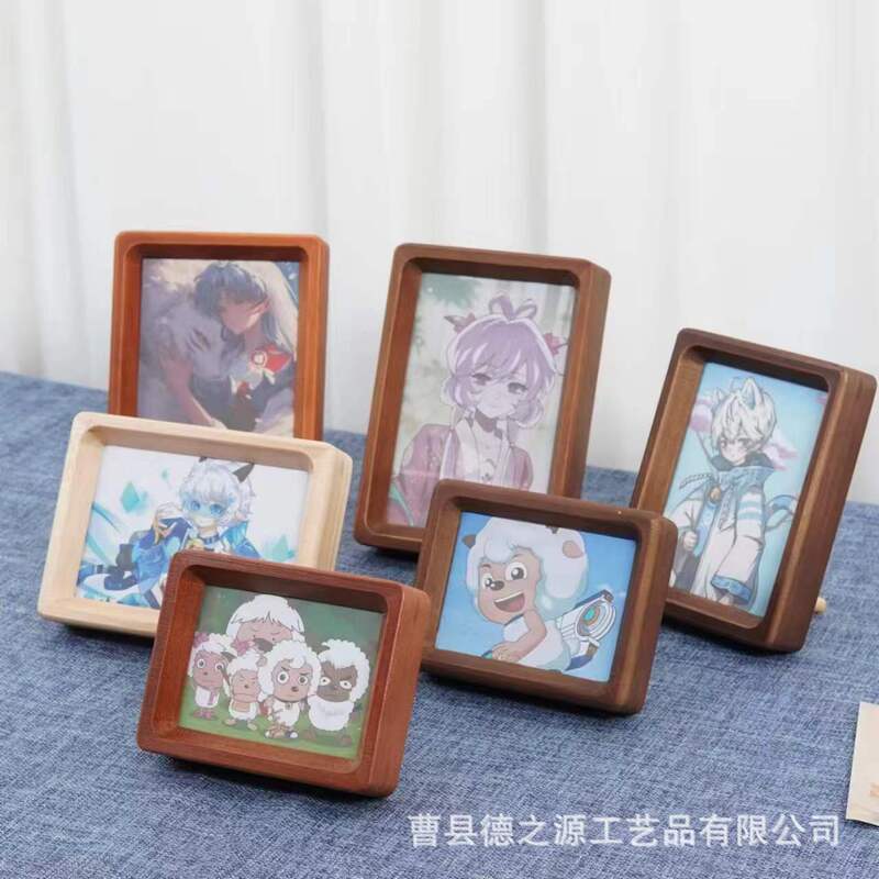 in stock black walnut photo frame bedroom bedside solid wood small photo frame cartoon mini multi-size picture frame table