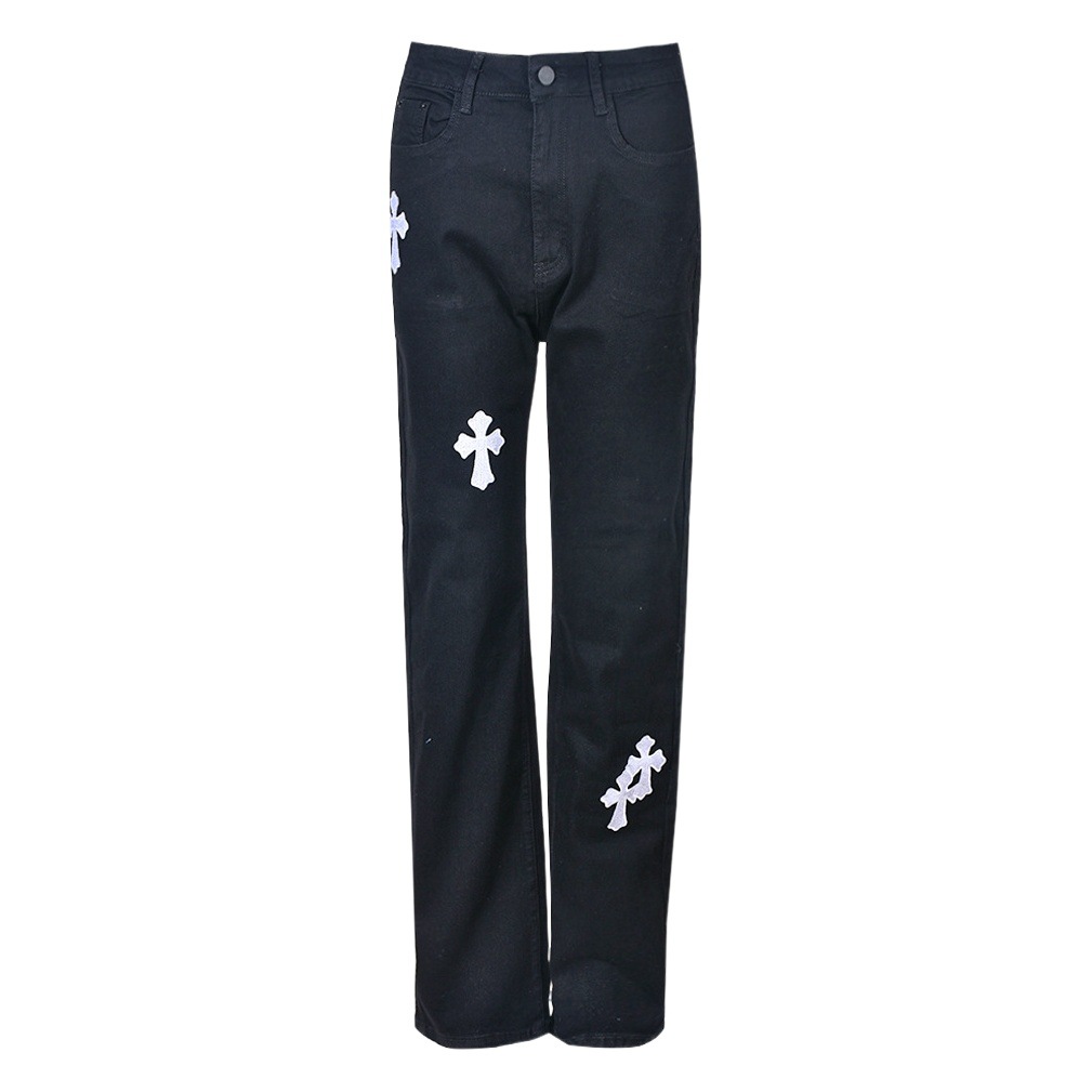 8082DN nazada nuevo comercio exterior Amazon sexy cintura baja Denim bordado hueco personalidad stretch medias