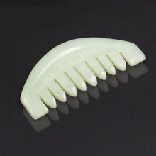 玉石经络刮痧梳子头部岫玉洗头木梳静电大牛角厂家批发砭石
