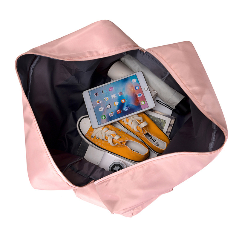 Bolsa de viaje para mujer bolsa de lona de corta distancia de gran capacidad, maleta portátil que se puede usar con ruedas, bolsa de almacenamiento de ropa ultragrande y liviana para la producción