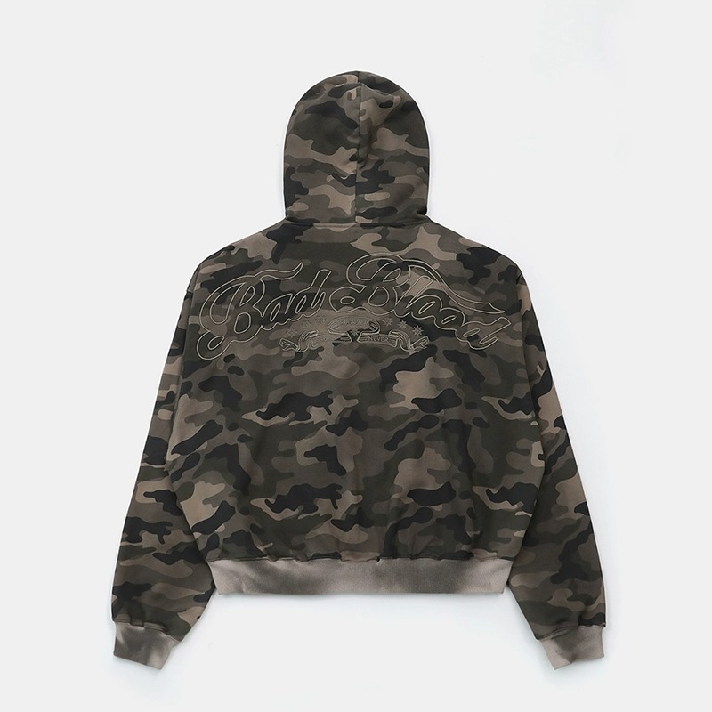 Same Style For Men And Women Badblood Bcac Series Retro Loose Camouflage Sweatshirt Women's Niche Hoodie Sports Jacket_viptrois.com