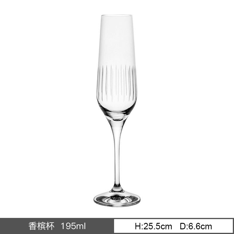 Importación checa tallado a mano tazas de cristal tazas de vino vertical tazas de agua de alta calidad tazas de whisky tazas de pies altos al por mayor