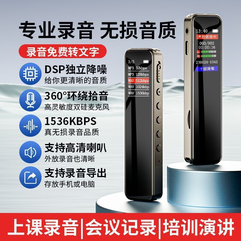 录音笔小随身专业高清降噪神器大容量学生上课用超长待机转文字款|undefined