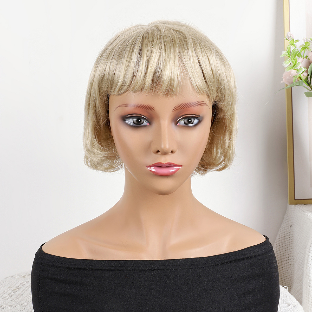 Fibra química al por mayor bob cabello pelucón mecánico pelucón cubierta de pelo