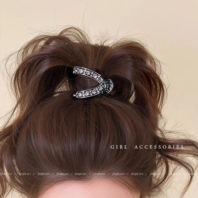 Cauda de caballo alta fijación artefacto de agarre clip de cabeza de mujer, clip de cabello de tiburón, clip de cabello de diamante de alta calidad