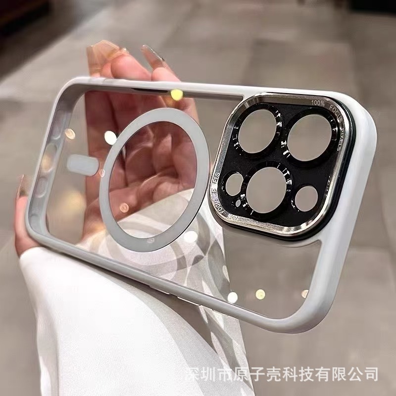 IPhone16携帯ケース磁気吸引充電イーグル・アイ二世代リンゴ14金属レンズリング透明保護カバーを適用|undefined