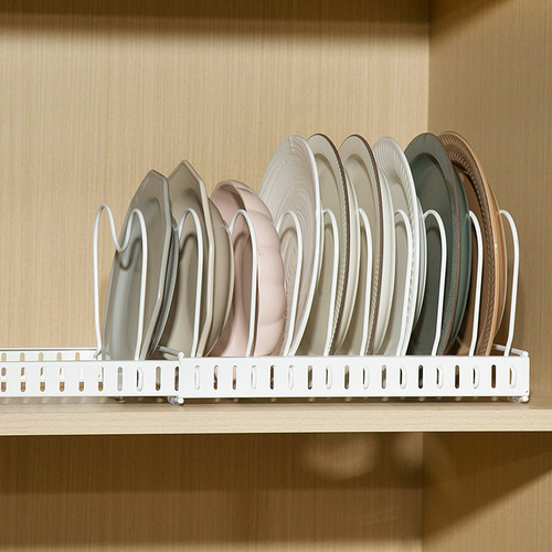 Telescopic pot cover rack countertop drain rack kitchen storage rack multi-layer dish rack telescopic storage rack dish rack without drilling