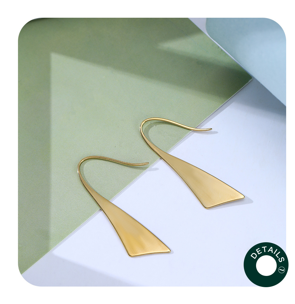 Simple Style Geometric Stainless Steel Plating Drop Earrings 1 Pair