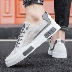 Men's Summer Breathable 2024 New Mesh Thin Hole Open-Grid Sneaker Casual White Student Platform Shoes