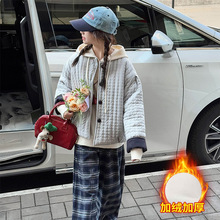 冬季中大女童棉衣冬装童装儿童棉服女孩加绒绗线厚外套上衣洋气潮