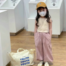 女童套装斜排扣弹力背心加工装裤25夏装新款外贸童装代发3-8岁