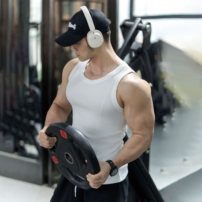 Waistcoat heavyweight 310G sleeveless muscle fitness dog vest men's large slim casual base