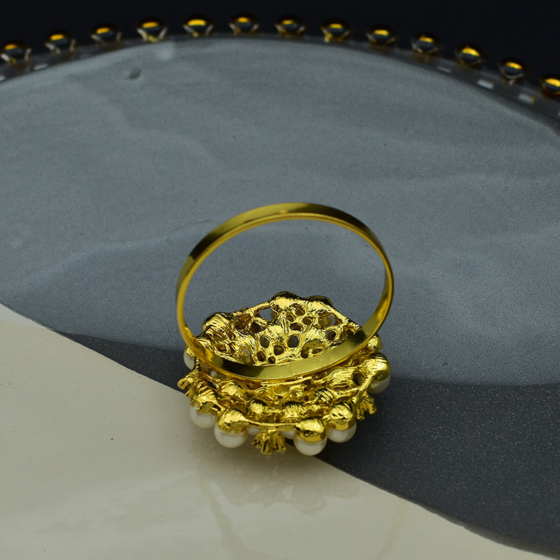 001 Vajilla de alta gama para restaurantes occidentales y hoteles con servilleteros de perlas con incrustaciones de diamantes, servilleteros, servilleteros huecos con perlas