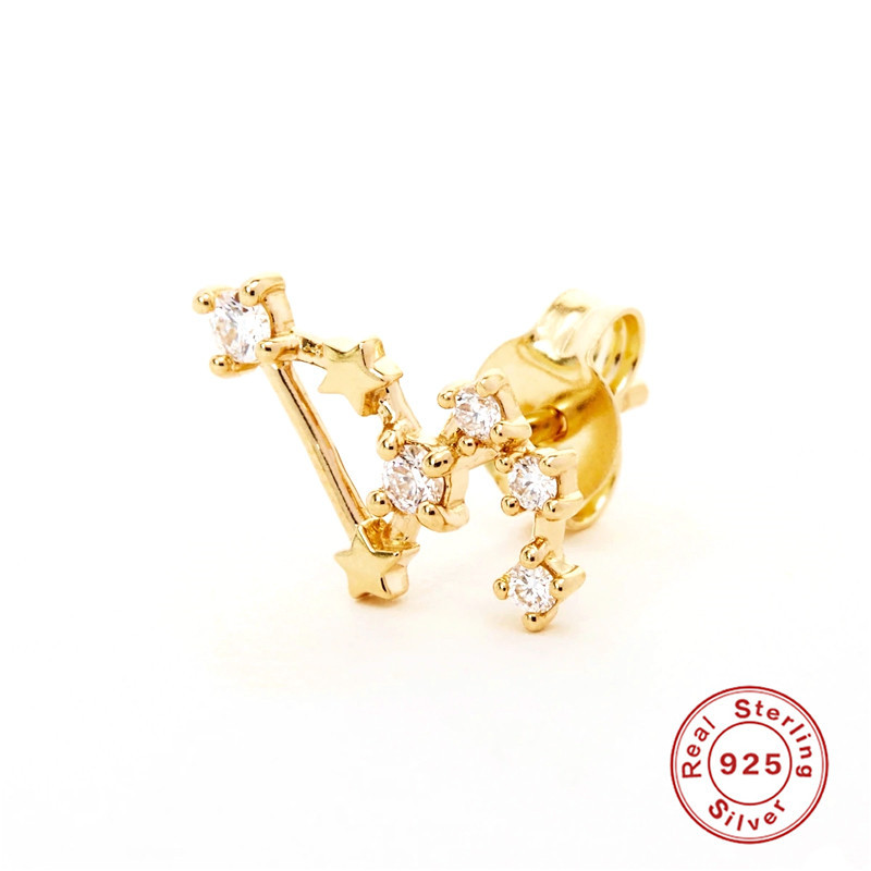 5g Weight Artificial Rhinestones Inlay Material Ear Studs Classification 1 Piece Quantity Street Occasion 925 Sterling Silver Material Geometric Pattern Women'S Gender Plating Design Sweet Style 1 Piece 925 Sterling Silver Artificial Rhinestones Geometric Ear Studs 18