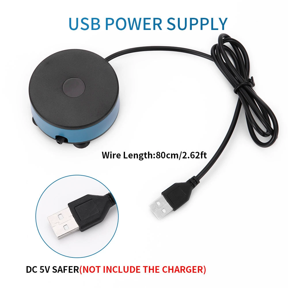 Маленький аквариумный кислородный генератор, USB питание, DC5V, кислородный насос маленький портативный насос