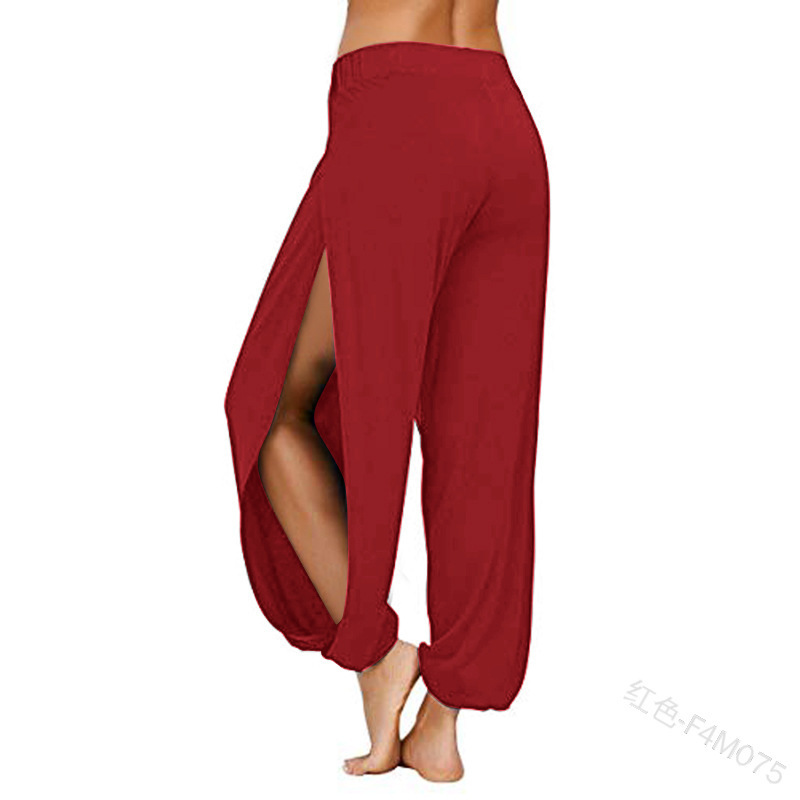 2024 cross-border Amazon wisheBay new European and American women's high split hippie Harlan pants yoga pants 2024 cross-border Amazon wisheBay new European and American women's high split hippie Harlan pants yoga pants