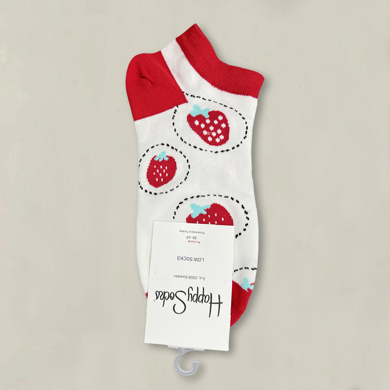 HappySocksハイスキンのショートソックスの漫画の浅い口の低い女性のスウェーデンのファッションのタイプのソックスの春夏のカラー