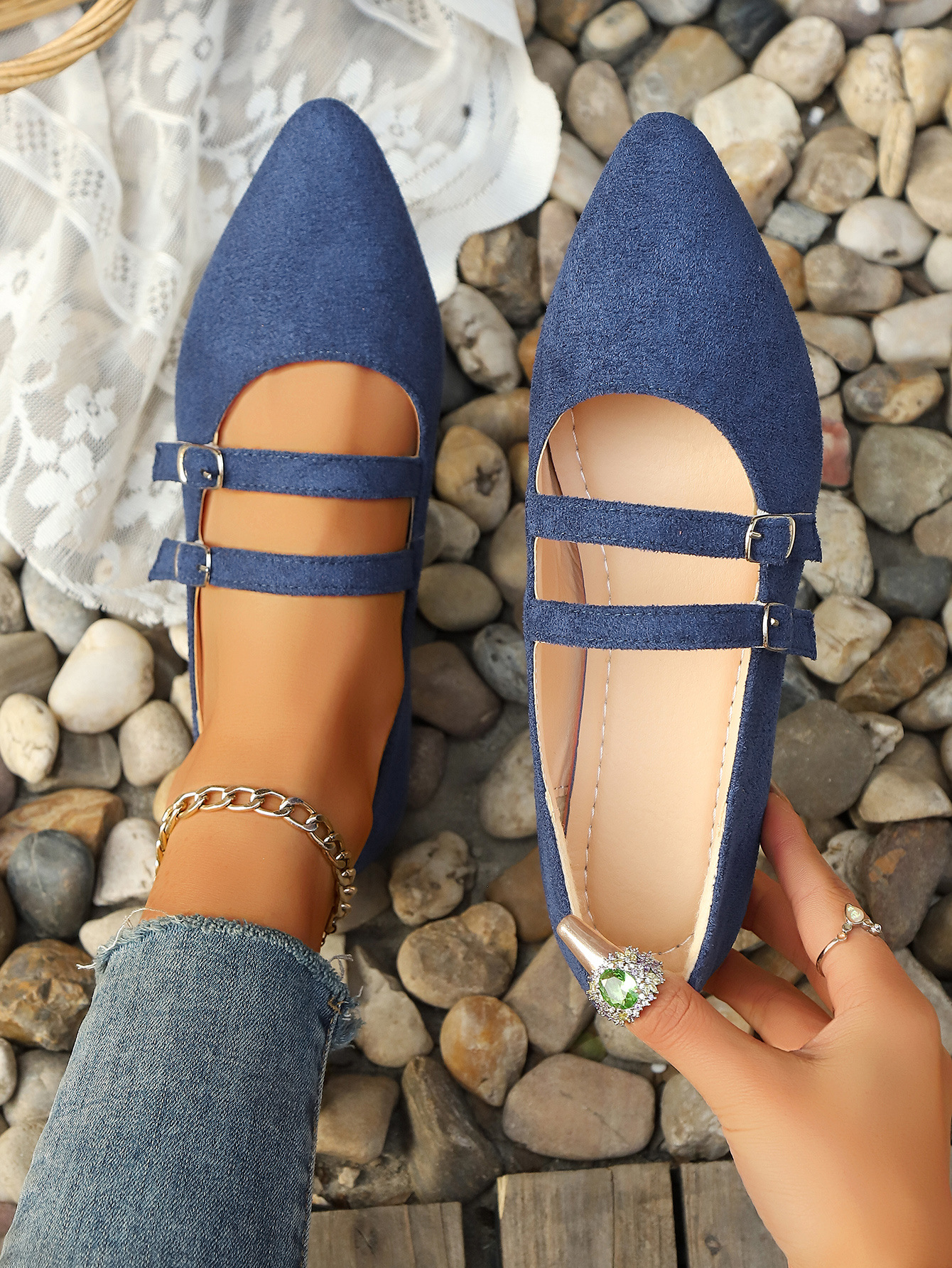 Leopard Print Suede Slip-on Shoes Pointed Toe Flats For Women_voghion.com