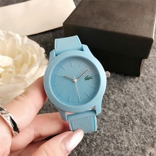 休闲硅胶手表石英表批发潮牌手表爆品女拼多多货源鳄鱼LOGO果冻表