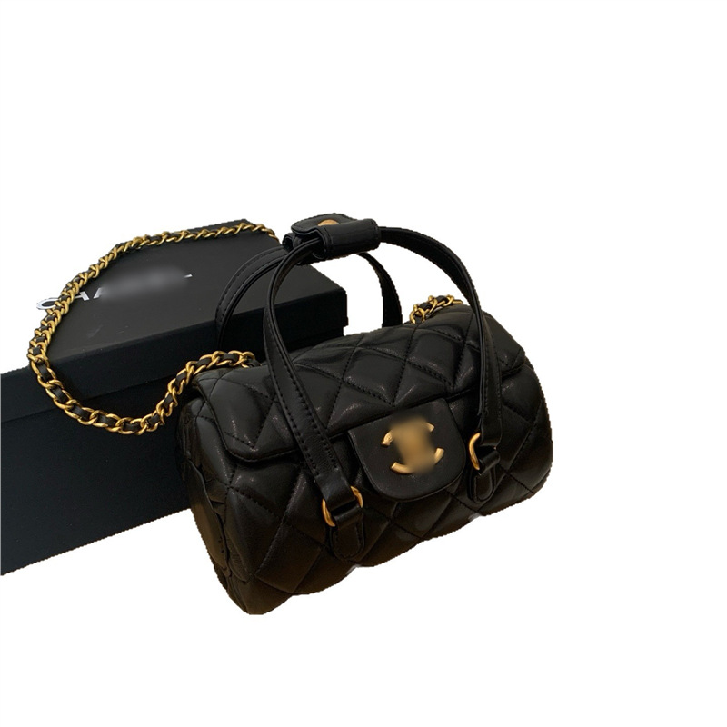 香vc年末プレゼントボーリングバッグ全皮/ベルベットチェーン斜めショルダー菱格円筒ハンドバッグとギフトボックス