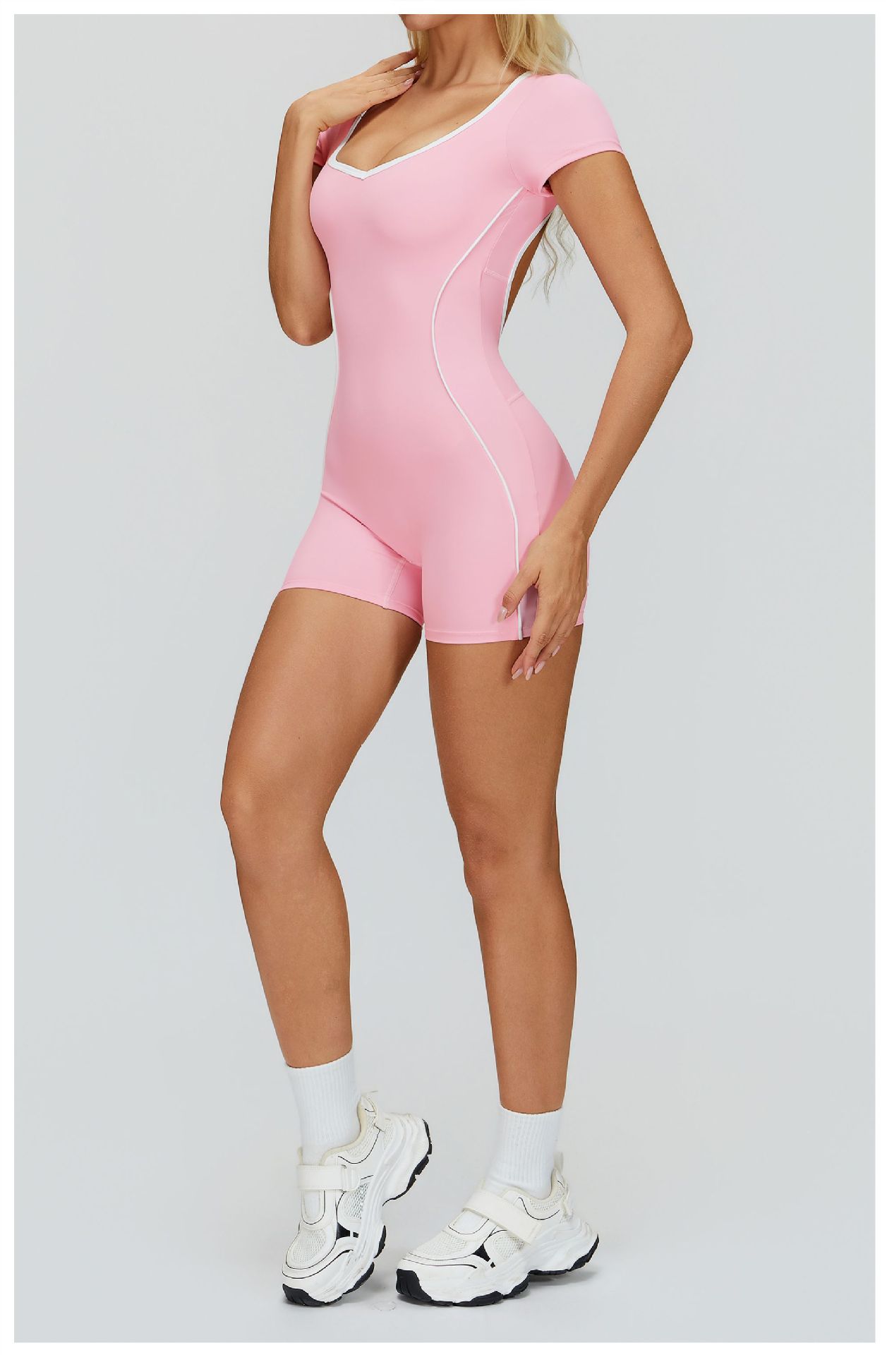 Damen Bodysuit Mit Farbblock-design Für Yoga Und Sport Training_voghion.com