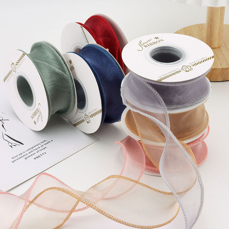 鱼尾纱丝带礼物diy装饰带蝴蝶结绸带花束包装带蛋糕盒包装带纱带