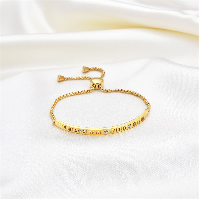 Simple Style Letter Stainless Steel Zircon Bangle In Bulk display picture 2