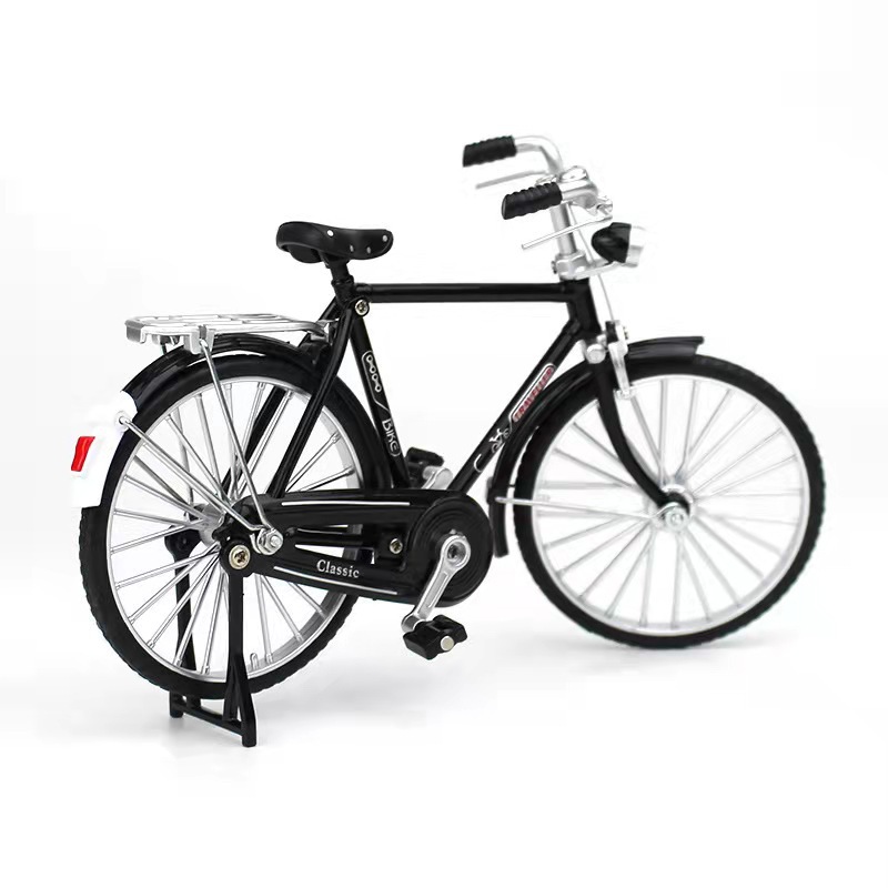 Simulación 28 barras de bicicleta antigua modelo de bicicleta de aleación de juguete de bicicleta retro de los años 80 pequeños adornos